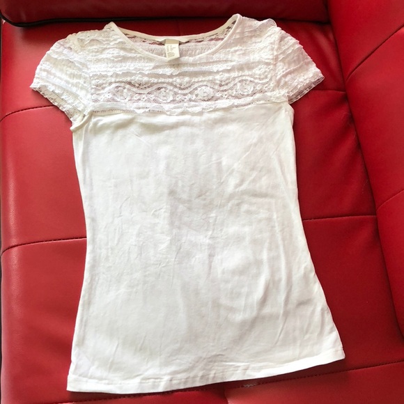 🔴SALES🔴 H&M | white lace top Sz XS - Picture 2 of 3